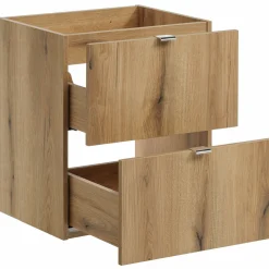 Garnero Arredamenti Mobile bagno sospeso 100cm con 2 lavabi e colonna rovere Rovery