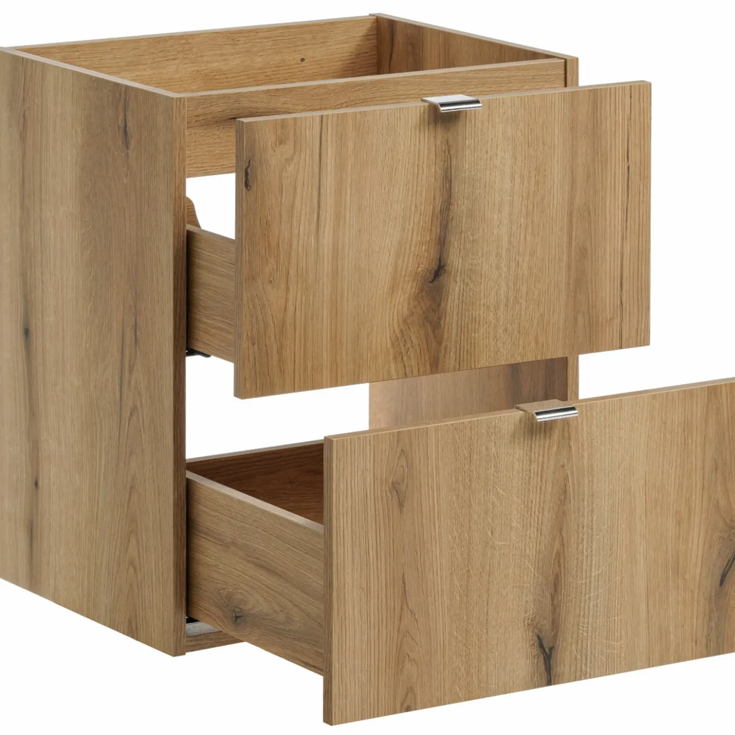 Garnero Arredamenti Mobile bagno sospeso 100cm con 2 lavabi e colonna rovere Rovery