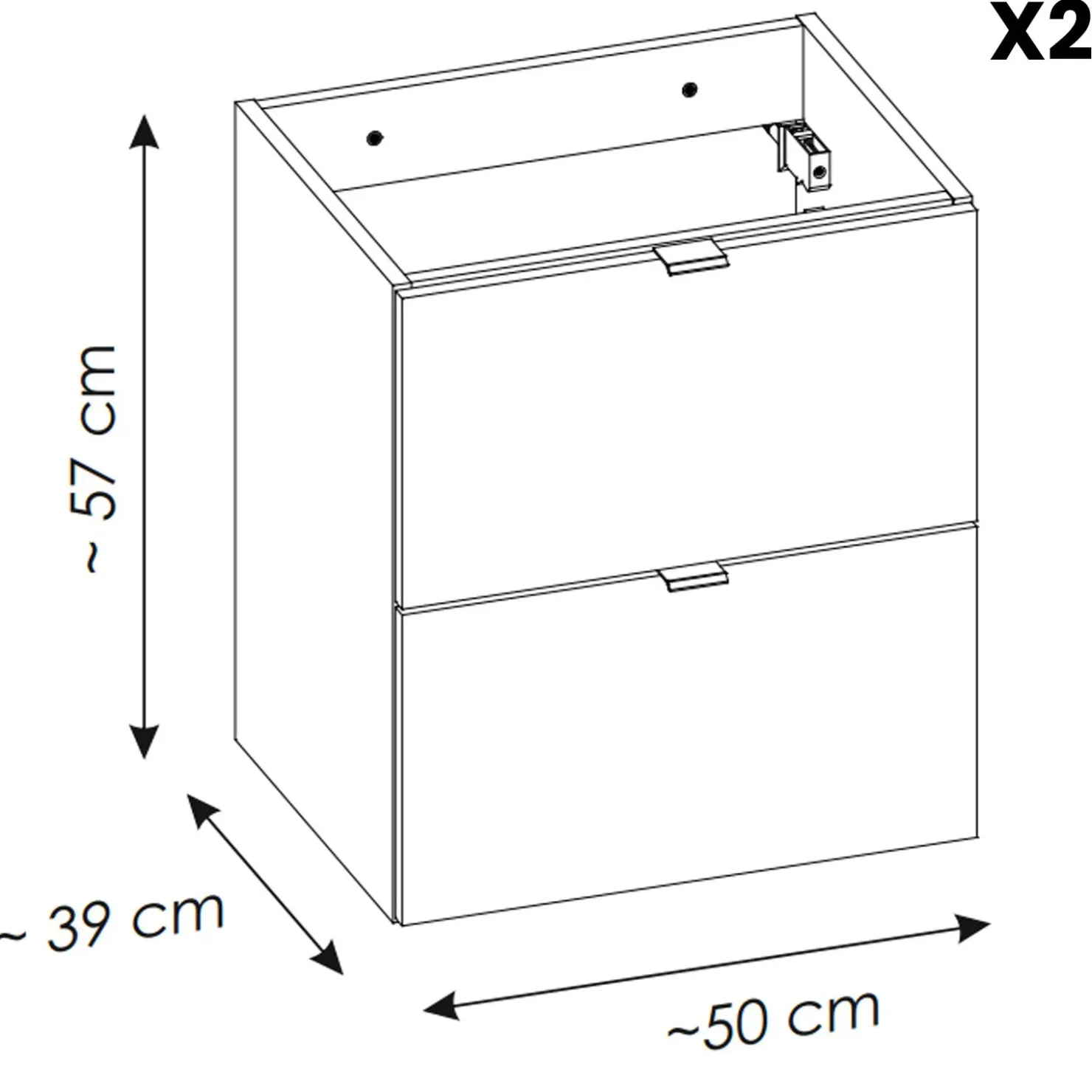 Garnero Arredamenti Mobile bagno sospeso 100cm con 2 lavabi e colonna rovere Rovery