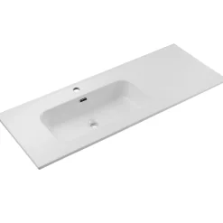 Garnero Arredamenti Mobile bagno sospeso 120cm con lavabo, specchio, colonna e 3 pensili beige rovere Swim Clearance