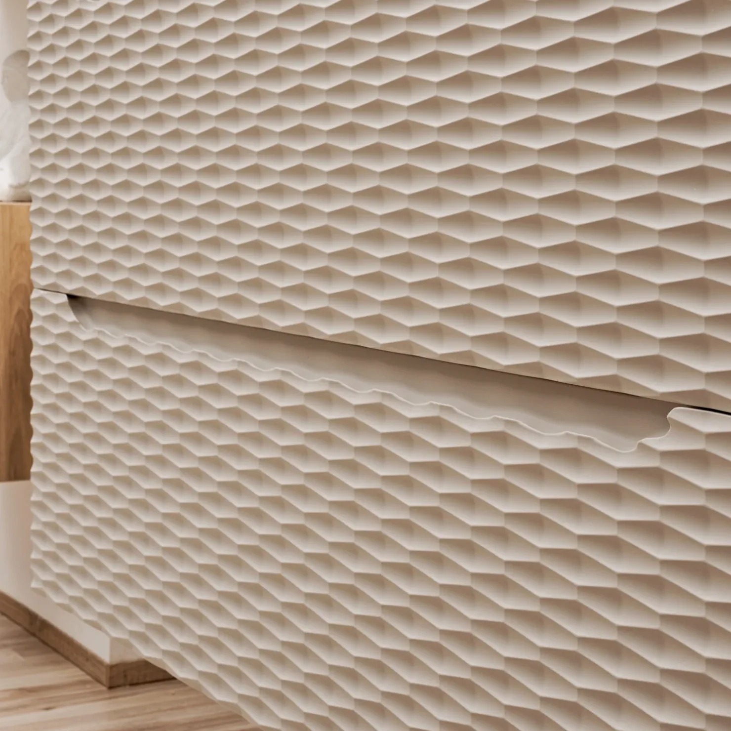 Garnero Arredamenti Mobile bagno sospeso 120cm con lavabo, specchio, colonna e 3 pensili beige rovere Swim Clearance