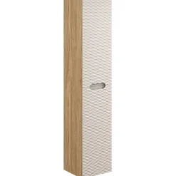 Garnero Arredamenti Mobile bagno sospeso 120cm con lavabo, specchio, colonna e 3 pensili beige rovere Swim Clearance