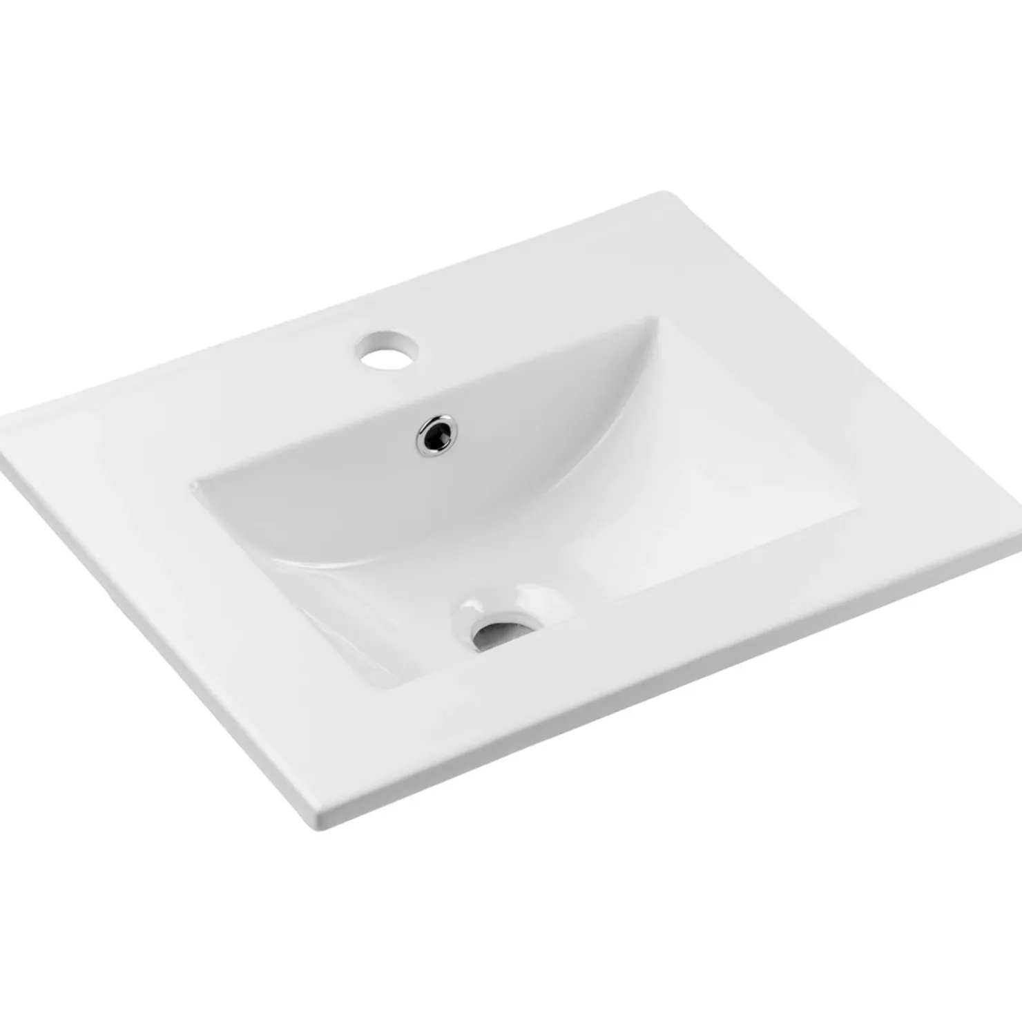 Garnero Arredamenti Mobile bagno sospeso 50cm cannettato con lavabo 2 ante bianco Cleany Bianco Opaco Discount