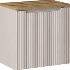 Garnero Arredamenti Mobile bagno sospeso 60cm cannettato 2 ante rovere Cleany Beige Sale