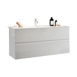 Garnero Arredamenti Mobile bagno sospeso 60cm con lavabo 2 cassetti bianco lucido Moon Hot