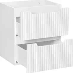 Garnero Arredamenti Mobile bagno sospeso 50cm cannettato 2 cassetti bianco rovere Cleany Bianco Opaco Sale