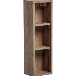 Garnero Arredamenti Mobile bagno sospeso 80cm con lavabo, mobile specchio e colonna grigio quercia Serif Clearance