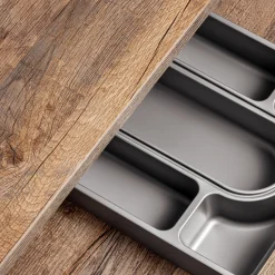 Garnero Arredamenti Mobile bagno sospeso 80cm con lavabo, mobile specchio e colonna grigio quercia Serif Clearance