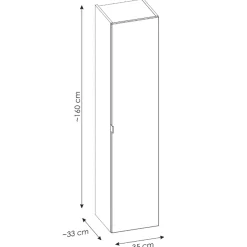 Garnero Arredamenti Mobile bagno sospeso 80cm con lavabo, mobile specchio e colonna grigio quercia Serif Clearance