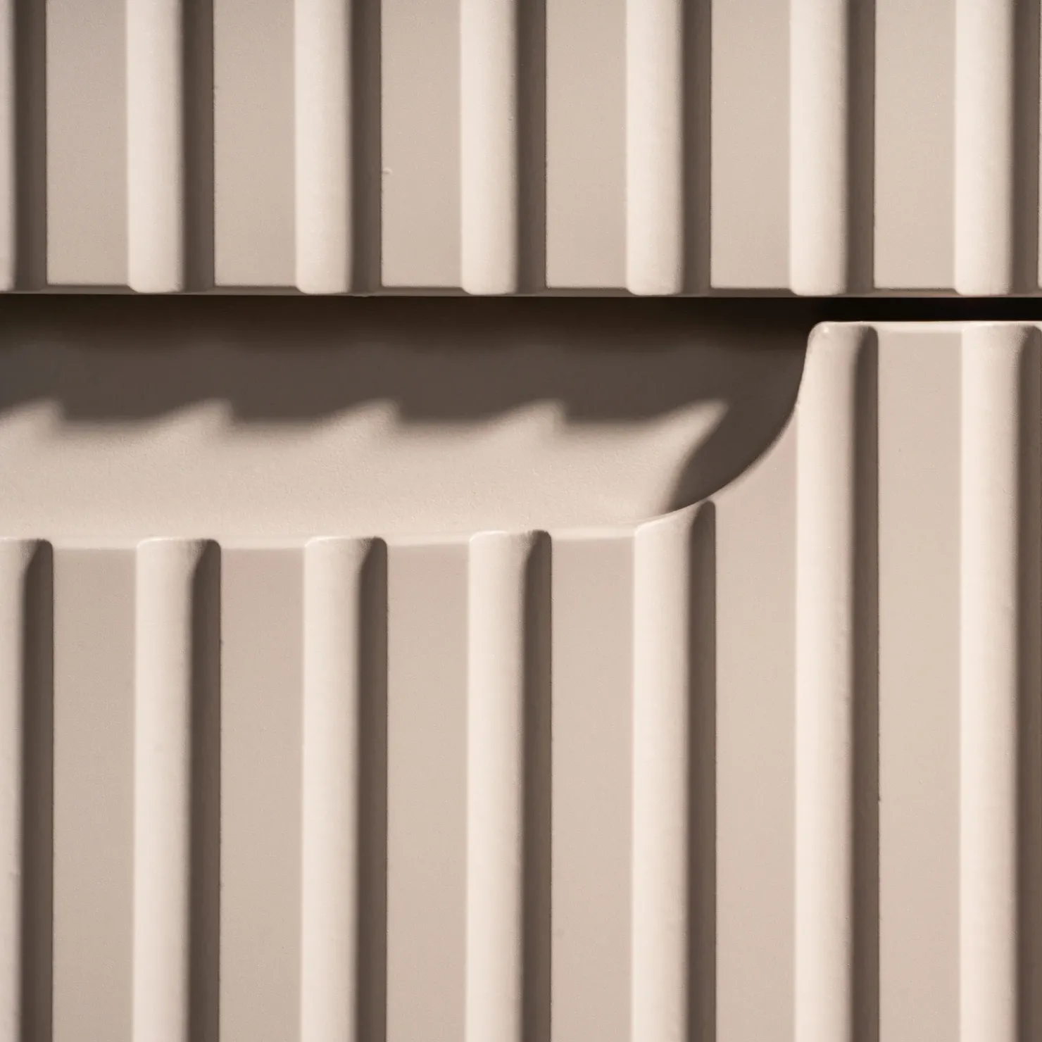 Garnero Arredamenti Mobile bagno sospeso 120cm cannettato 4 cassetti rovere Cleany Beige Hot