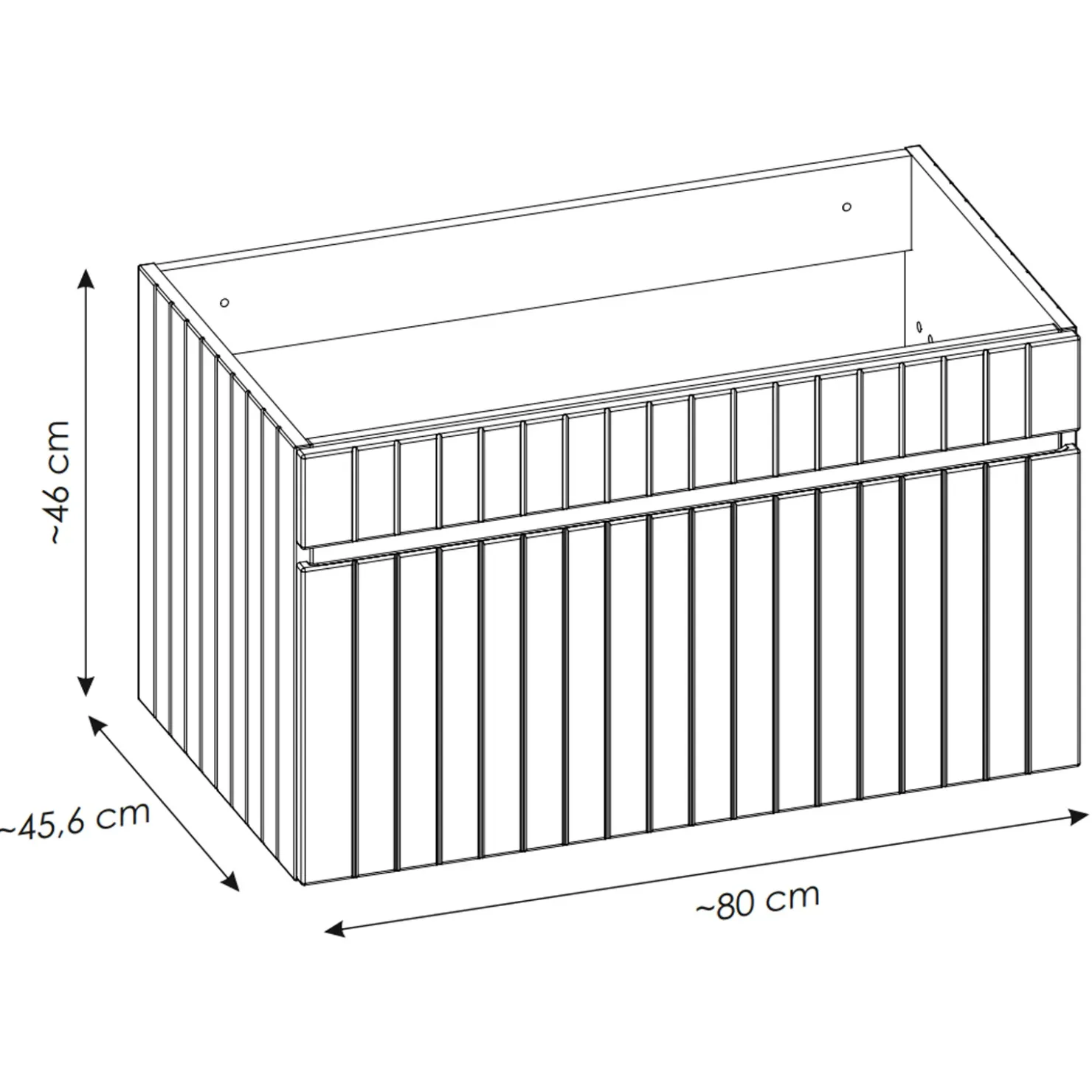Garnero Arredamenti Mobile bagno sospeso 80cm cannettato con lavabo 1 cassettone Autentic Bianco New