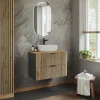 Garnero Arredamenti Mobile bagno sospeso 80cm cm 2 cassetti quercia antracite Limpid Clearance