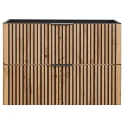 Garnero Arredamenti Mobile bagno sospeso 80cm cm 2 cassetti quercia antracite Limpid Clearance