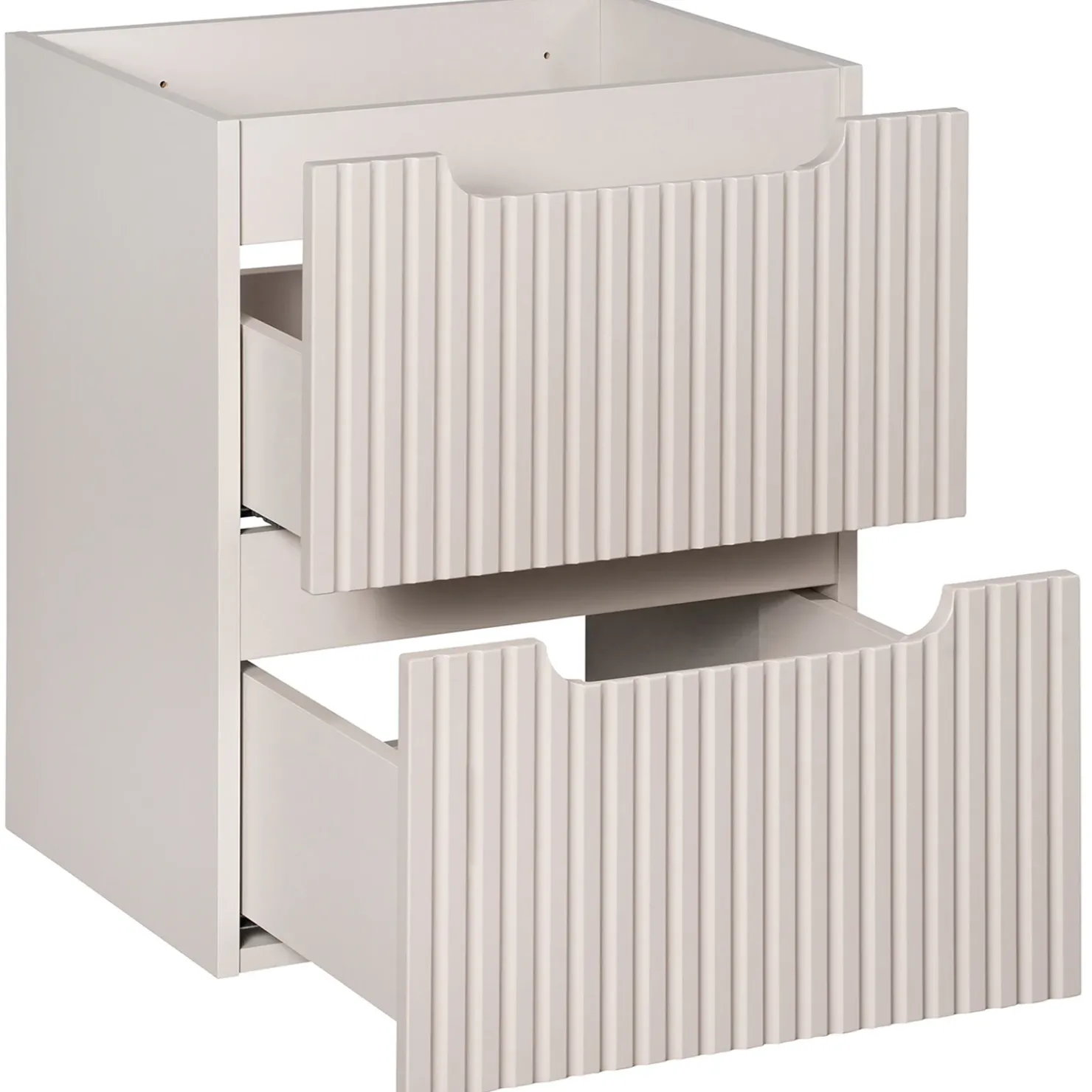 Garnero Arredamenti Mobile bagno sospeso 50cm cannettato con lavabo 2 cassetti Cleany Beige Best