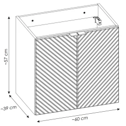 Garnero Arredamenti Mobile bagno sospeso 60cm cm 2 ante beige cashmere Neutry New