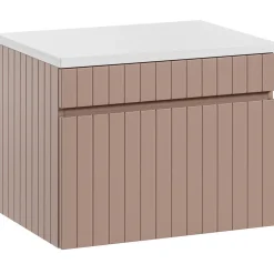 Garnero Arredamenti Mobile bagno sospeso 60cm cannettato 1 cassettone Autentic Rosa Hot