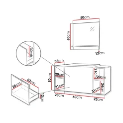 Garnero Arredamenti Mobile bagno sospeso 106cm con lavabo e specchio serigrafato bianco Baden 9 Bianco Lucido Sale