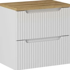 Garnero Arredamenti Mobile bagno sospeso 60cm cannettato 2 cassetti bianco rovere Cleany Bianco Opaco Hot