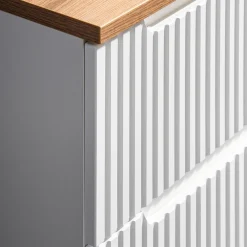 Garnero Arredamenti Mobile bagno sospeso 60cm cannettato 2 cassetti bianco rovere Cleany Bianco Opaco Hot