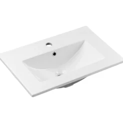 Garnero Arredamenti Mobile bagno sospeso 60cm cannettato con lavabo 2 cassetti bianco Cleany Bianco Opaco Sale