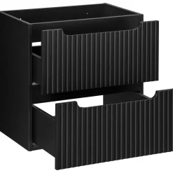 Garnero Arredamenti Mobile bagno sospeso 60cm cannettato con lavabo 2 cassetti Cleany Nero