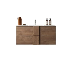 Garnero Arredamenti Mobile bagno sospeso 100cm con lavabo 2 cassetti rovere Alvarez New
