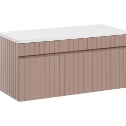 Garnero Arredamenti Mobile bagno sospeso 100cm cannettato 1 cassettone rosa Autentic