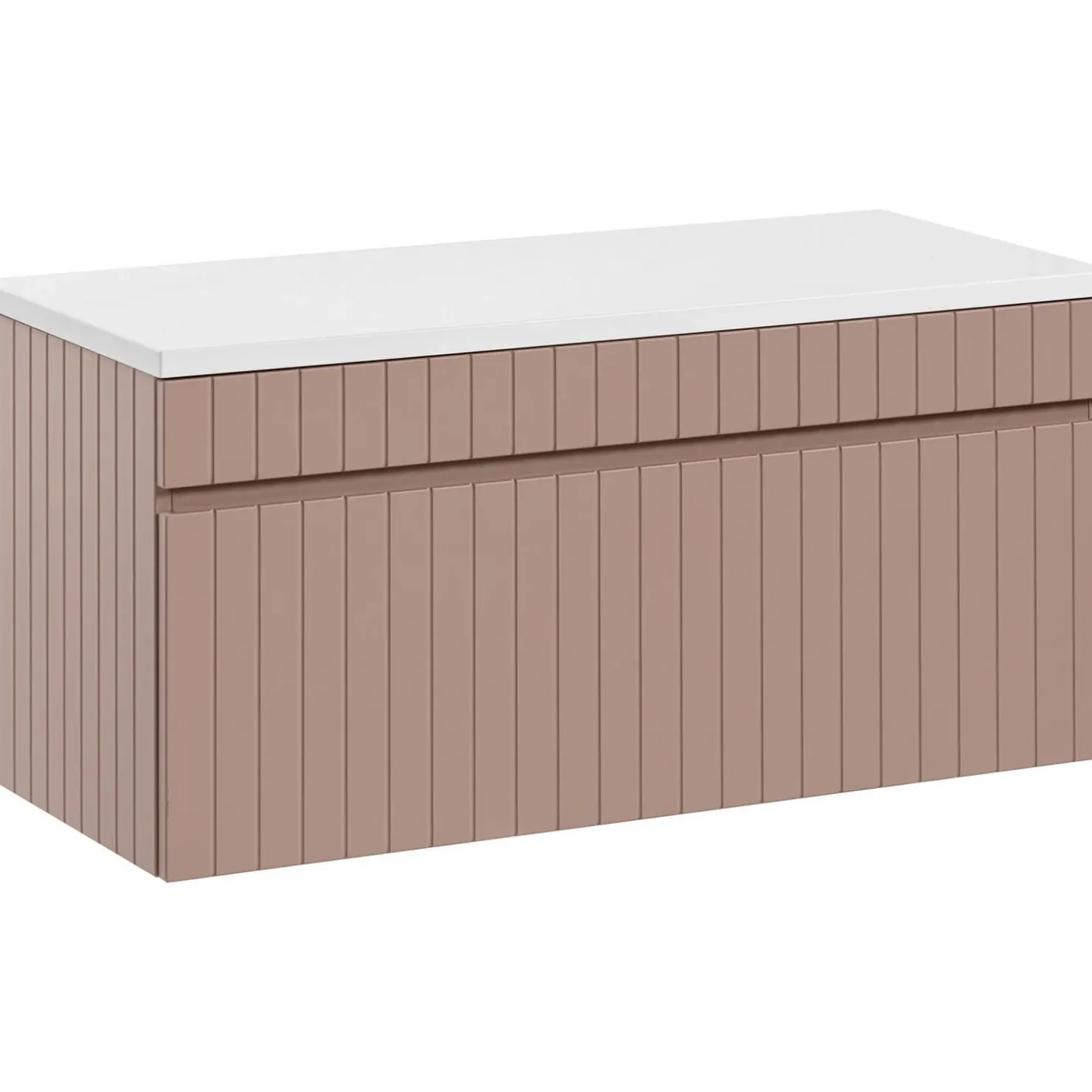 Garnero Arredamenti Mobile bagno sospeso 100cm cannettato 1 cassettone rosa Autentic