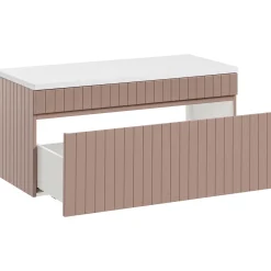 Garnero Arredamenti Mobile bagno sospeso 100cm cannettato 1 cassettone rosa Autentic