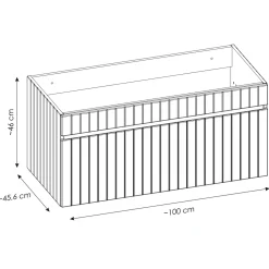 Garnero Arredamenti Mobile bagno sospeso 100cm cannettato 1 cassettone rosa Autentic