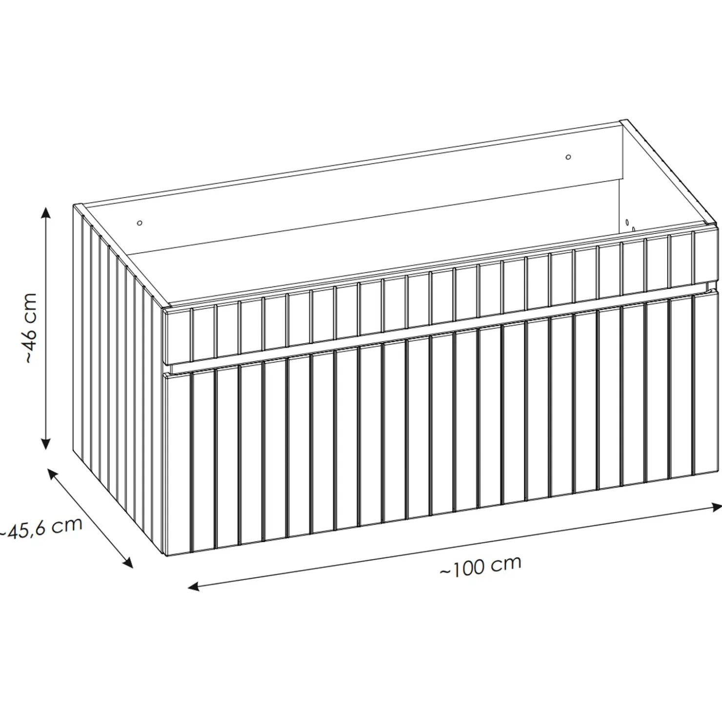 Garnero Arredamenti Mobile bagno sospeso 100cm cannettato 1 cassettone rosa Autentic