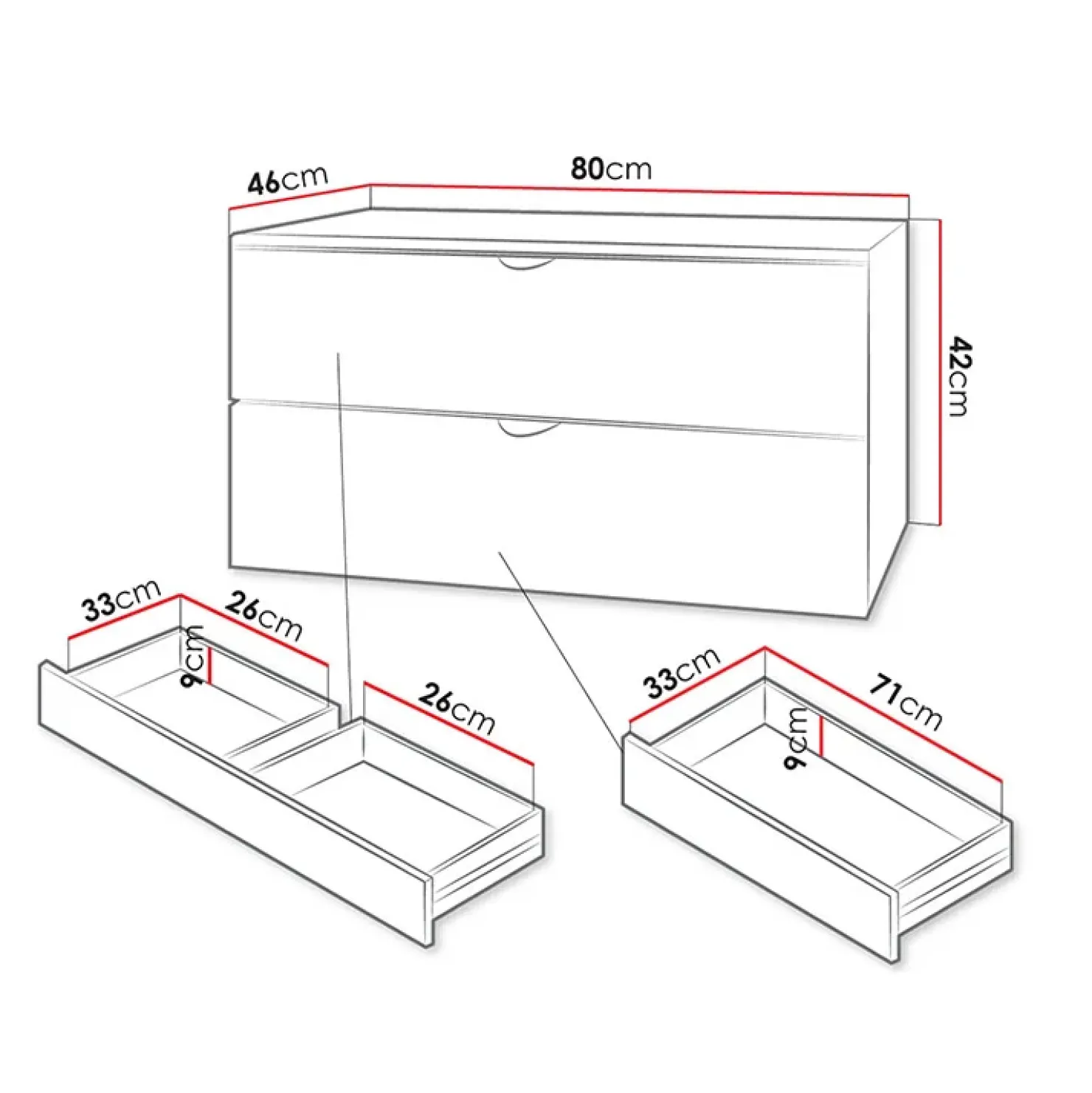 Garnero Arredamenti Mobile bagno sospeso 80cm con lavabo 2 cassetti bianco Hakone 4 Bianco Lucido Discount