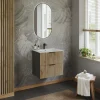 Garnero Arredamenti Mobile bagno sospeso 60cm cm con lavabo quercia antracite Limpid New