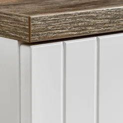 Garnero Arredamenti Mobile bagno sospeso 60cm cannettato con lavabo, colonna e specchio Autentic Bianco New