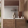 Garnero Arredamenti Mobile bagno sospeso 120cm con doppio lavabo e specchio rovere Alvarez Outlet