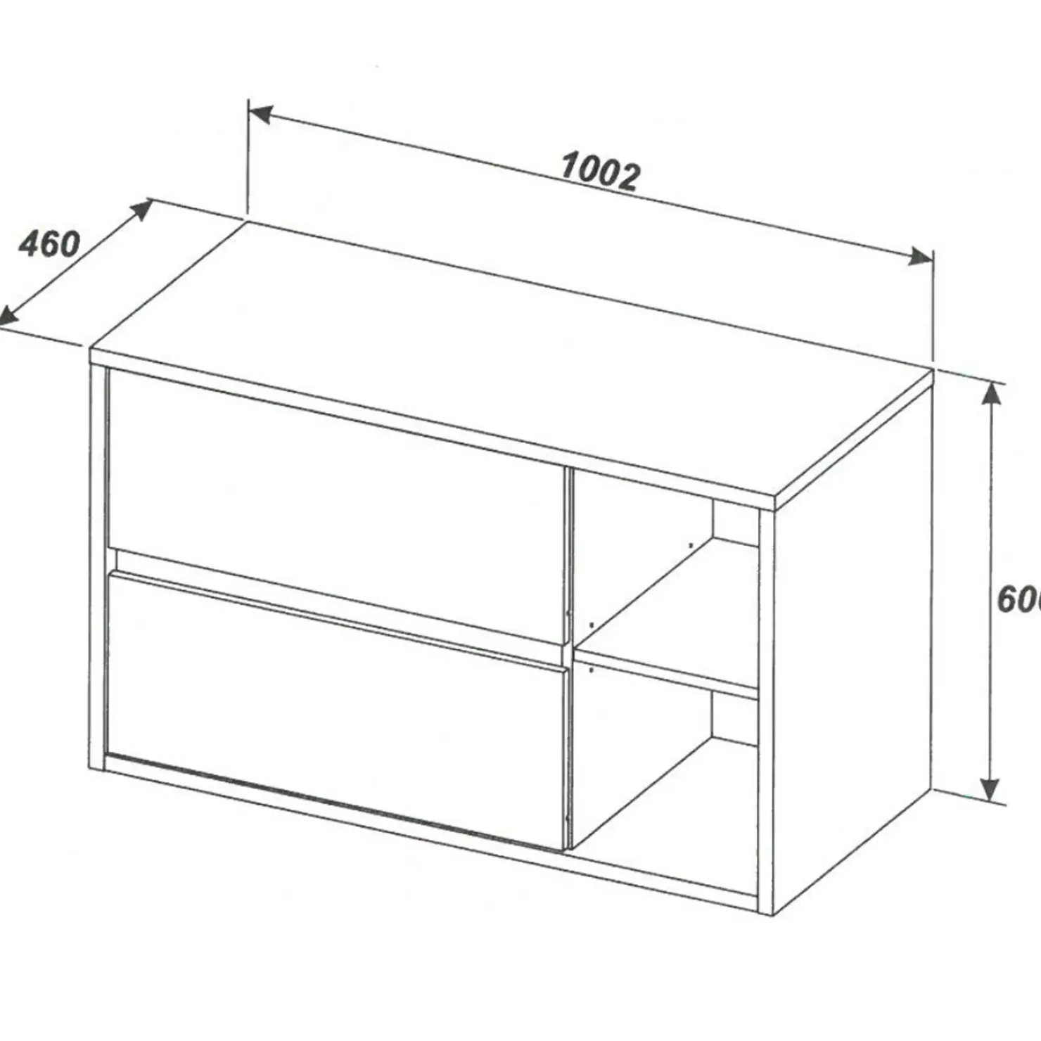 Garnero Arredamenti Mobile bagno sospeso 100cm con lavabo, specchio e colonna rovere antracite Stony