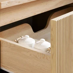 Garnero Arredamenti Mobile bagno sospeso 60cm cannettato 2 cassetti rovere Pretty New