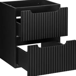 Garnero Arredamenti Mobile bagno sospeso 50cm cannettato con lavabo 2 cassetti Cleany Nero Sale