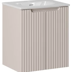 Garnero Arredamenti Mobile bagno sospeso 50cm cannettato con lavabo 2 ante Cleany Beige Online