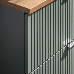 Garnero Arredamenti Mobile bagno sospeso 80cm cannettato 2 cassetti verde salvia rovere Greeny Outlet