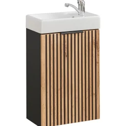 Garnero Arredamenti Mobile bagno sospeso 40cm cm con lavabo quercia antracite Limpid Hot