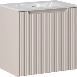 Garnero Arredamenti Mobile bagno sospeso 60cm cannettato con lavabo 2 ante Cleany Beige Sale