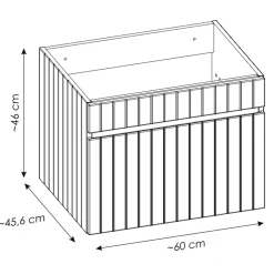 Garnero Arredamenti Mobile bagno sospeso 60cm cannettato con lavabo 1 cassettone Autentic Bianco Hot