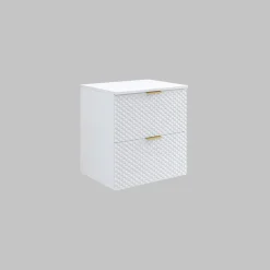 Garnero Arredamenti Mobile bagno sospeso 61cm con colonna bianco frontali decorati Konny Bianco Lucido - Bianco opaco Hot