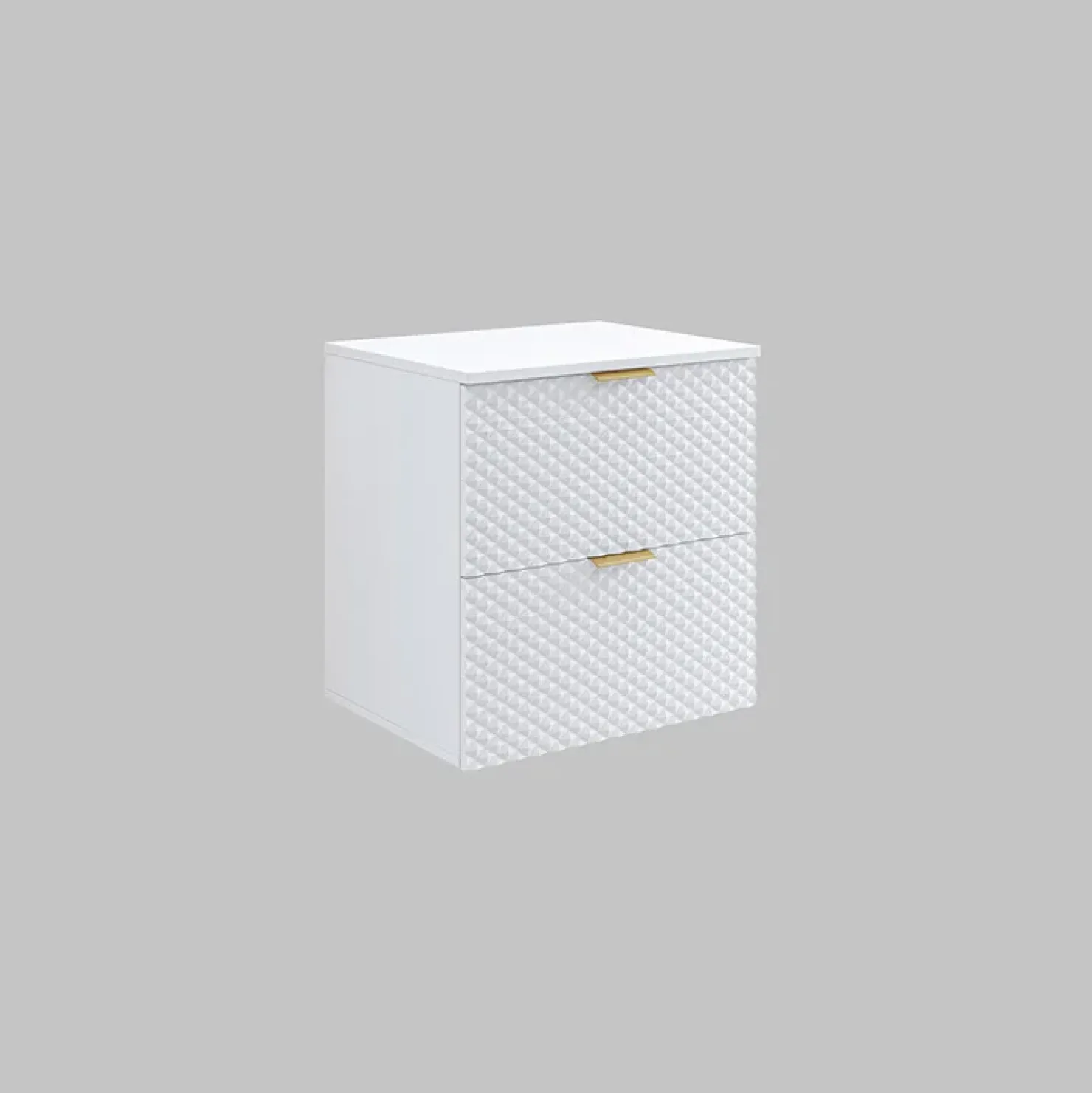 Garnero Arredamenti Mobile bagno sospeso 61cm con colonna bianco frontali decorati Konny Bianco Lucido - Bianco opaco Hot