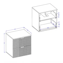 Garnero Arredamenti Mobile bagno sospeso 61cm con colonna bianco frontali decorati Konny Bianco Lucido - Bianco opaco Hot