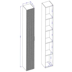 Garnero Arredamenti Mobile bagno sospeso 61cm con colonna bianco frontali decorati Konny Bianco Lucido - Bianco opaco Hot