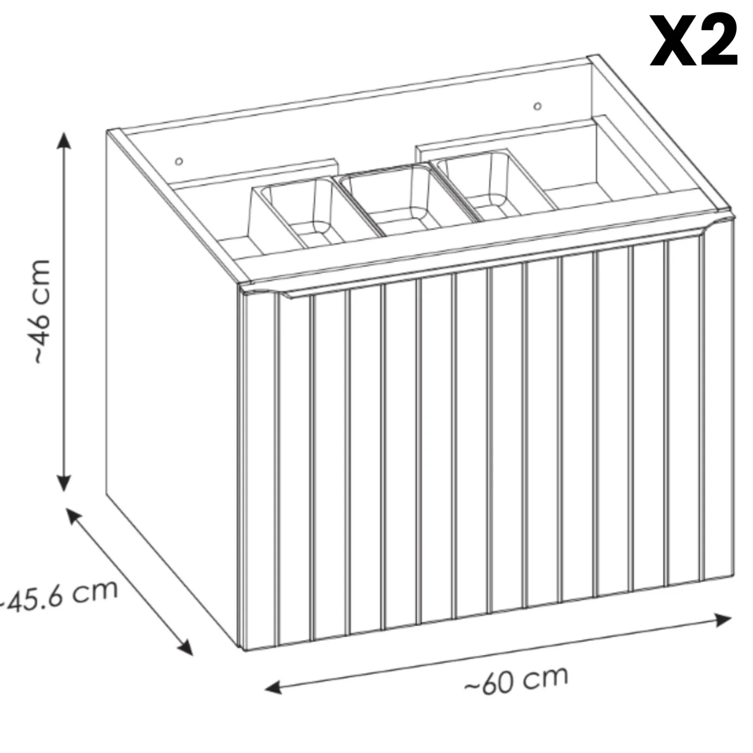 Garnero Arredamenti Mobile bagno sospeso 120cm con 2 lavabi, 2 specchi rotondi e colonna cannettato blu Deep