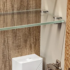 Garnero Arredamenti Mobile bagno sospeso 60cm con lavabo, mobile specchio e colonna grigio quercia Serif Sale