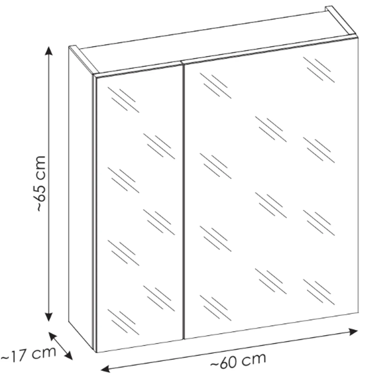 Garnero Arredamenti Mobile bagno sospeso 60cm con lavabo, mobile specchio e colonna grigio quercia Serif Sale